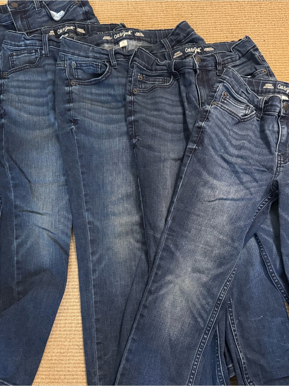 BULK! Cat & Jack Blue Denim Skinny Jeans, Elastic Waist - Lot of 5